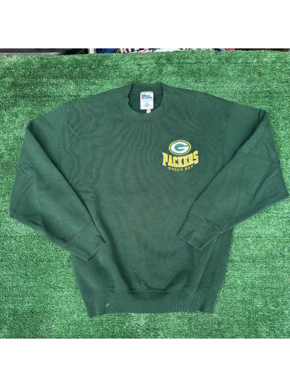 Vintage 90s Pro Player Green Bay Packers Sweatshirt Green M NFL Football Sporty
